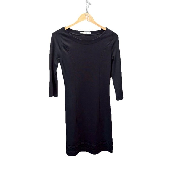 Boden Women’s Sz 4 Black Ponte Knit Sheath Circle Appliqué Hem 3/4 Sleeve WH280 - Picture 8 of 14